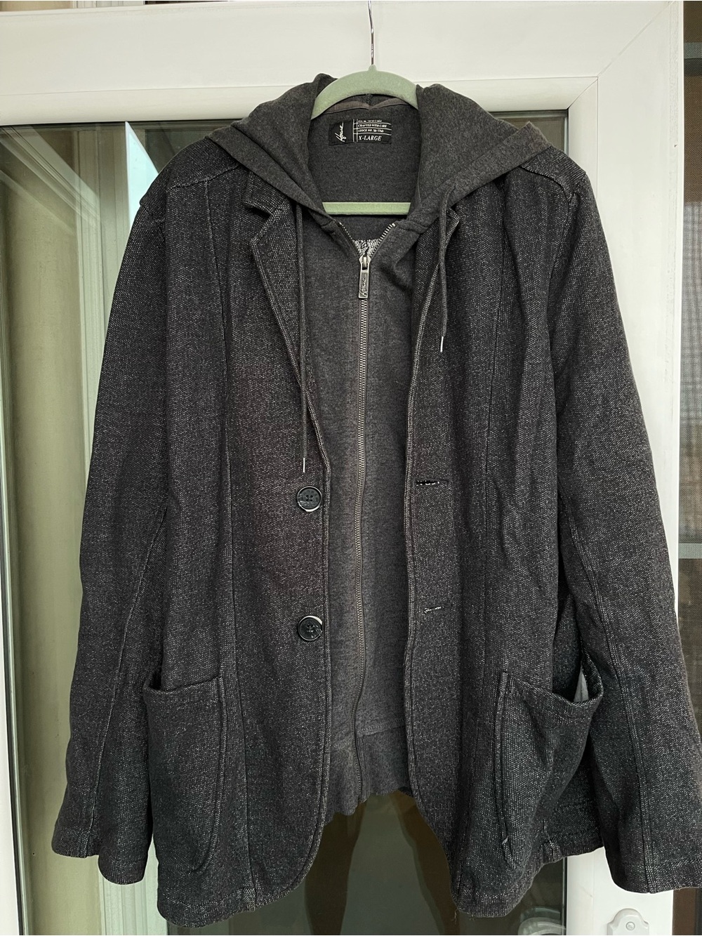 Howe Men's Dark Gray Hooded Blazer Jacket
